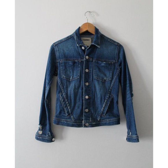 L'AGENCE Celine Jacket Authentique Distressed Size XS - Picture 5 of 14